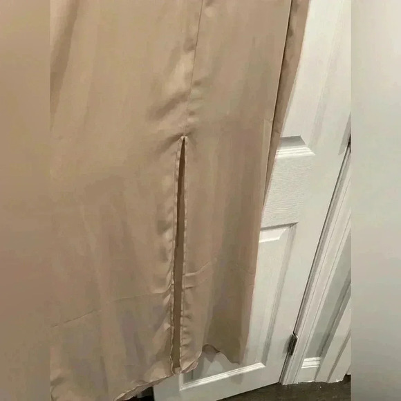 Pretty by Rory Mauve Flutter Top Spaghetti Strap Flowy Back Slit Dress Size S - Picture 6 of 9